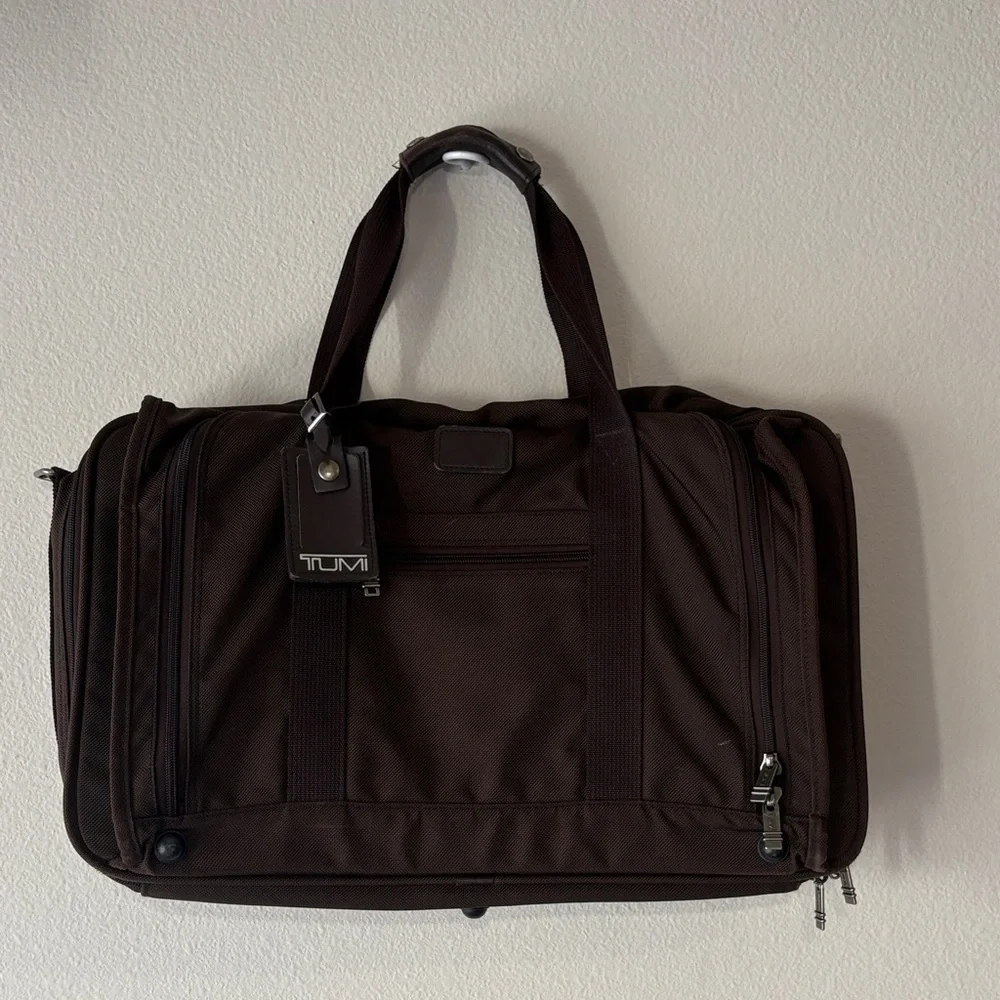 Tumi duffle bag in chocolate brown
